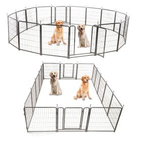 16 Panels Dog Playpen for outdoor,yard,camping,31.6"Height dog fence with 2 doors.