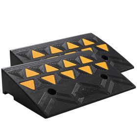 VEVOR Rubber Curb Ramp 2 Pack, 4.3" Rise Height Heavy-Duty 33069 lbs/15 T Capacity Threshold Ramps, Driveway Ramps with Stable Grid Structure for