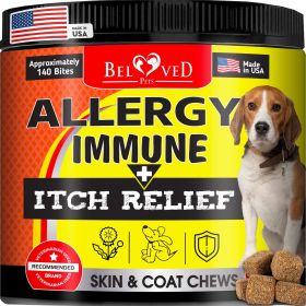 Dog Anti Itch Allergy Relief Chews Dry Itchy Skin Hot Spot Treatment with Probiotic Omega 3 Oil Immune Supplement Seasonal Allergies Medicine for