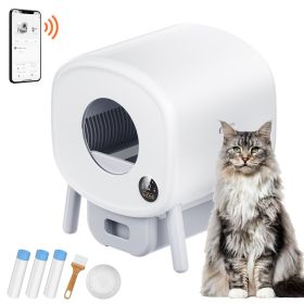 VEVOR 75L Self Cleaning Cat Litter Box with Odor Removal APP Control Sensor Gray