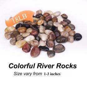 18/ lbs Decorative Garden Stone Outdoor Landscaping, Walkways, Yard, 1-3 inch Large Polished River Rocks for Plants Pots, Vases, Crafts