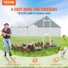 VEVOR Large Metal Chicken Coop with Run, Walkin Chicken Coop for Yard with Waterproof Cover, 6.6 x 9.8 x 6.6 ft