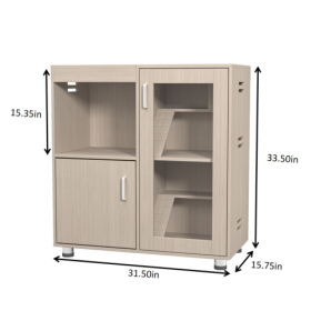 Guinea Pig Cage, 4 Tiers Hamster Cage Wooden With Lockers (Option: Wood)