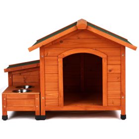 88x106x77cm Green Asphalt Roof Golden Red Main Body Fir House Type Cat And Dog House (Option: Golden red)