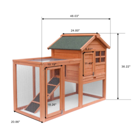 Easy To Assemble Wooden Rabbit House Chicken Coop (Option: Light brown)