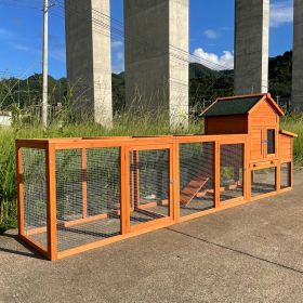 Wooden Chicken Coop Outdoor Hen House With Nest Box Wire Fence Poultry Cage (Option: 1pcs)