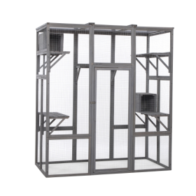 Oversized Cat Cage - Grey (Color: Grey)