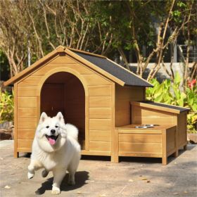 Large Wooden Dog House (Option: Natural wood color)