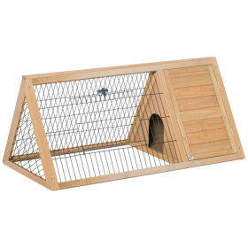 Wooden A-frame Outdoor Rabbit Cage Small Animal Cage (Option: Solid wood)