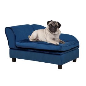 Luxury Small Dog Bed With Hidden Storage (Color: Blue)