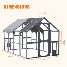 Outdoor Chicken Coop Fence (Color: Grey)