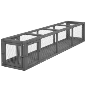 79 Inch Long Wooden Cat Runway With Weather Protection, Inside And Outside Connection, Suitable For Deck Terraces, Balconies, Dark Grey (Option: Dark gray)