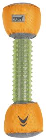 Pet Life 'Hoist-a-Fetch' Durable Nylon and Rubber Floating Dental Fetch Dog Toy (Color: Green / Orange)