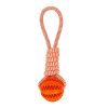 Dog Toys Treat Balls Interactive Hemp Rope Rubber Leaking Balls For Small Dogs Chewing Bite Resistant Toys Pet Tooth Cleaning Bite Resistant Toy