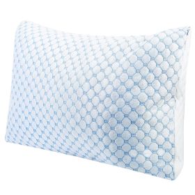 Cooling Memory Foam Pillow Ventilated Soft Bed Pillow with Cooling Gel Infused Memory Foam Heat Moisture Reducing Cooling Fiber Breathable Machin (size: King_1Pc)