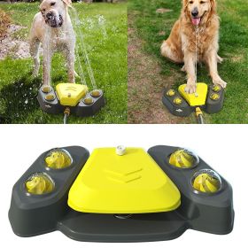 Dog Sprinkler Outdoor Canine Water Fountain Easy Paw Activated 2 Aqua Outlet Modes Hose Dispenser for Big and Small Dogs (Color: Yellow)