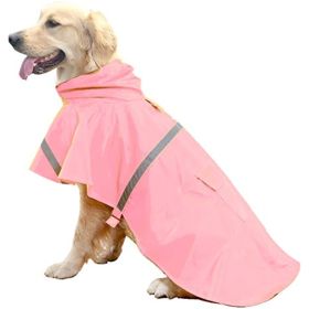 Dog Raincoats for Large Dogs with Reflective Strip Hoodie; Rain Poncho Jacket for Dogs (Color: A1-Yellow, size: [L])