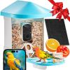 VEVOR Smart Bird Feeder with Camera 2K HD AI Identify Bird Species Auto Capture