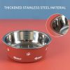 Dog Bowl Cat Bowl For Food And Water, Stainless Steel Pet Feeding Bowl, Durable Non-Skid Insulated Heavy Duty With Rubber Bottom For Medium Large