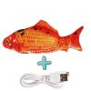 Cat Toy Flopping Fish Cat Toy With Realistic Tail Wagging; Interactive Plush Chewing Toy For Cats